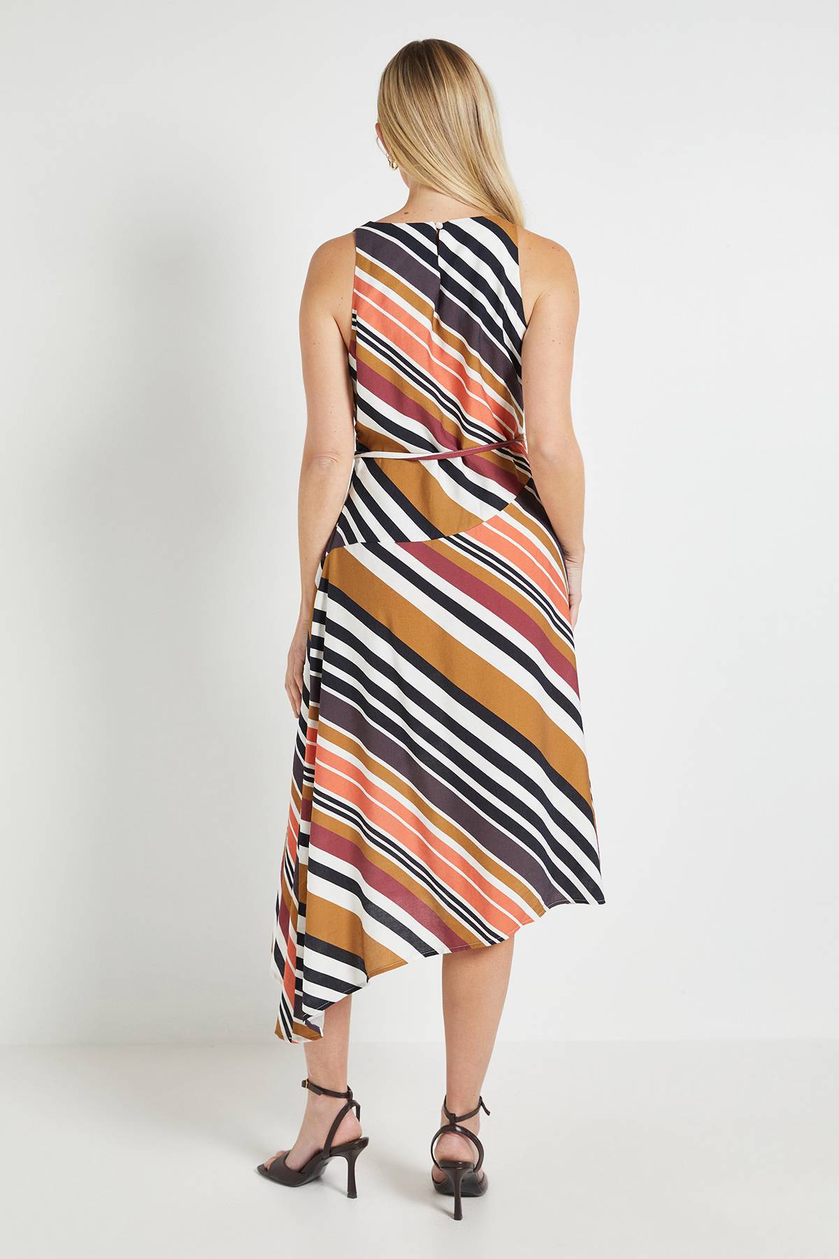 Wallis Robe Midi À Rayures D'été Petite