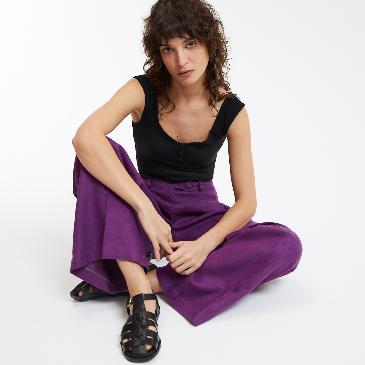 COLEÇÕES LA REDOUTE<br>Body sem mangas com decote quadrado