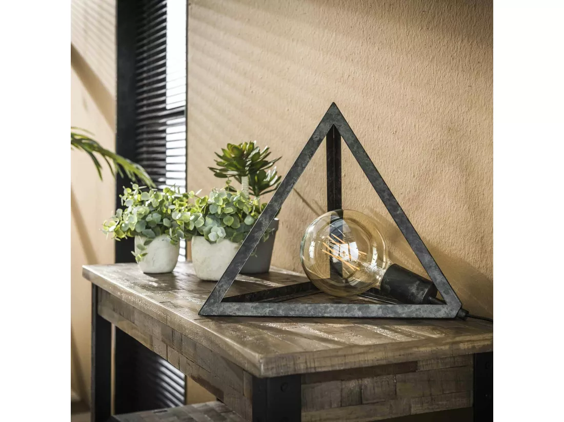 Lampe à poser industrielle forme pyramide RALF