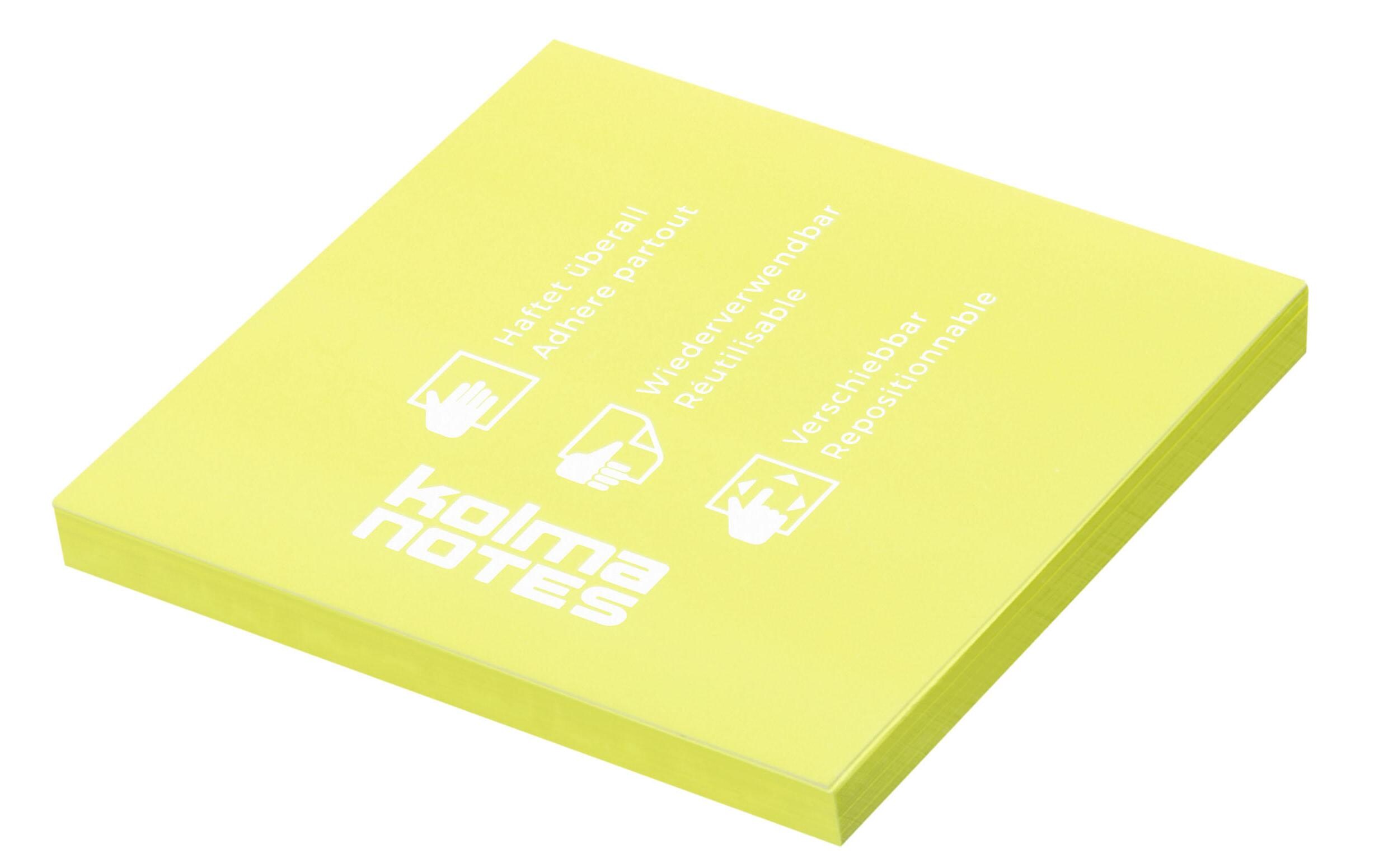 Notizzettel NOTES 76 x 76 mm Gelb, 100 BlattStatisch Haftende Notizzettel