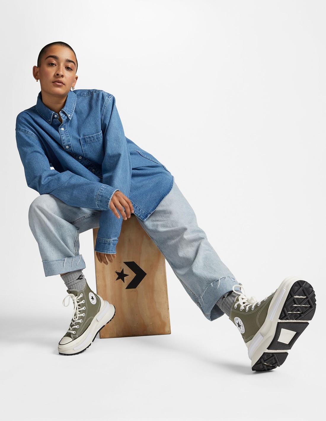 converse Sneakers femme run star legacy cx kaki