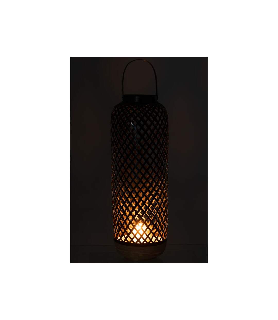 Paris Prix - Lanterne Déco En Bambou evi 60cm Noir
