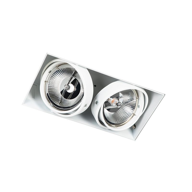 Set van 6 Inbouwspot wit GU10 AR111 trimless 2-lichts - Oneon