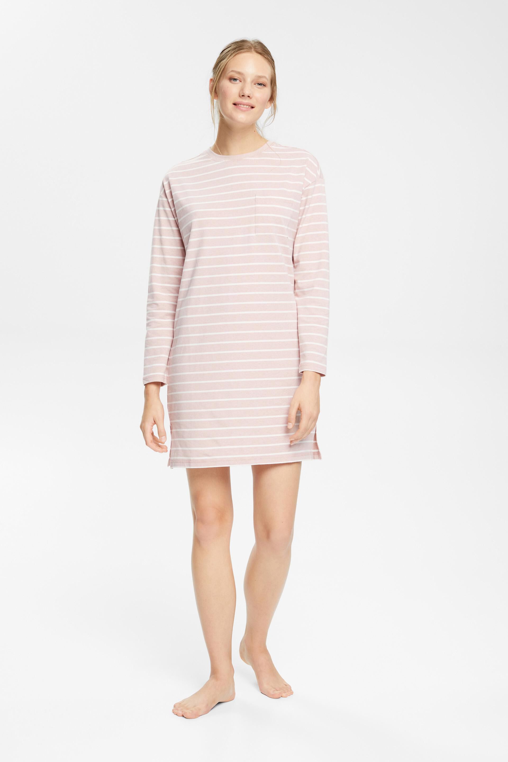 Chemise de nuit en jersey à motif rayé