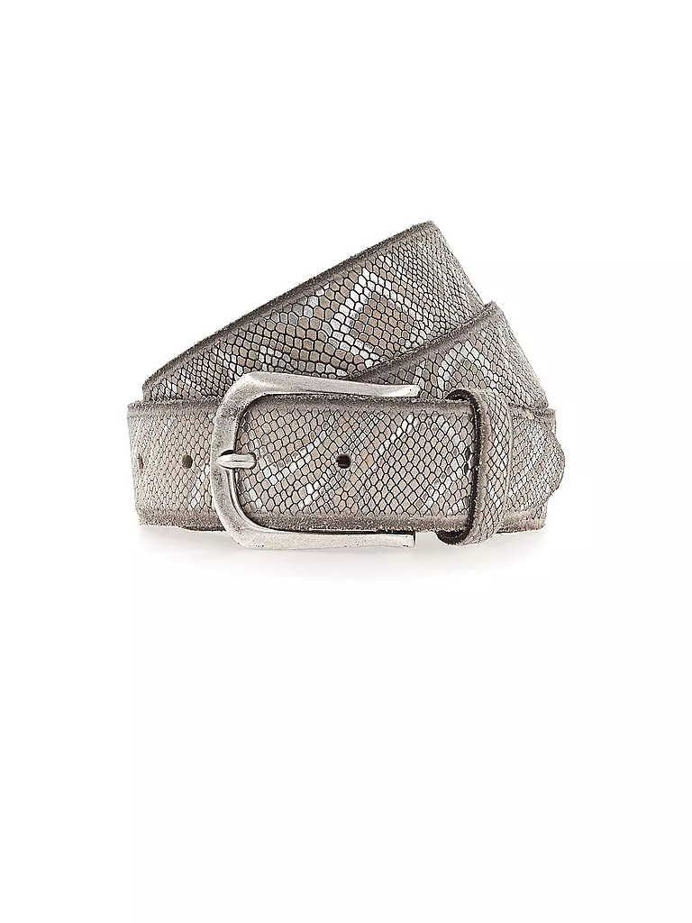 B.BELT Ledergürtel SABIA silber