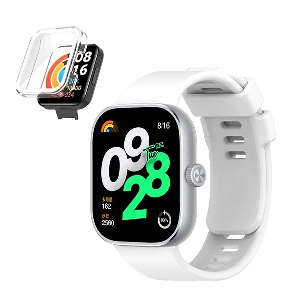 Phonecare Kit Capa Anti-Impacto   Bracelete Smoothsilicone Compativel Com Xiaomi Redmi Watch 4 White