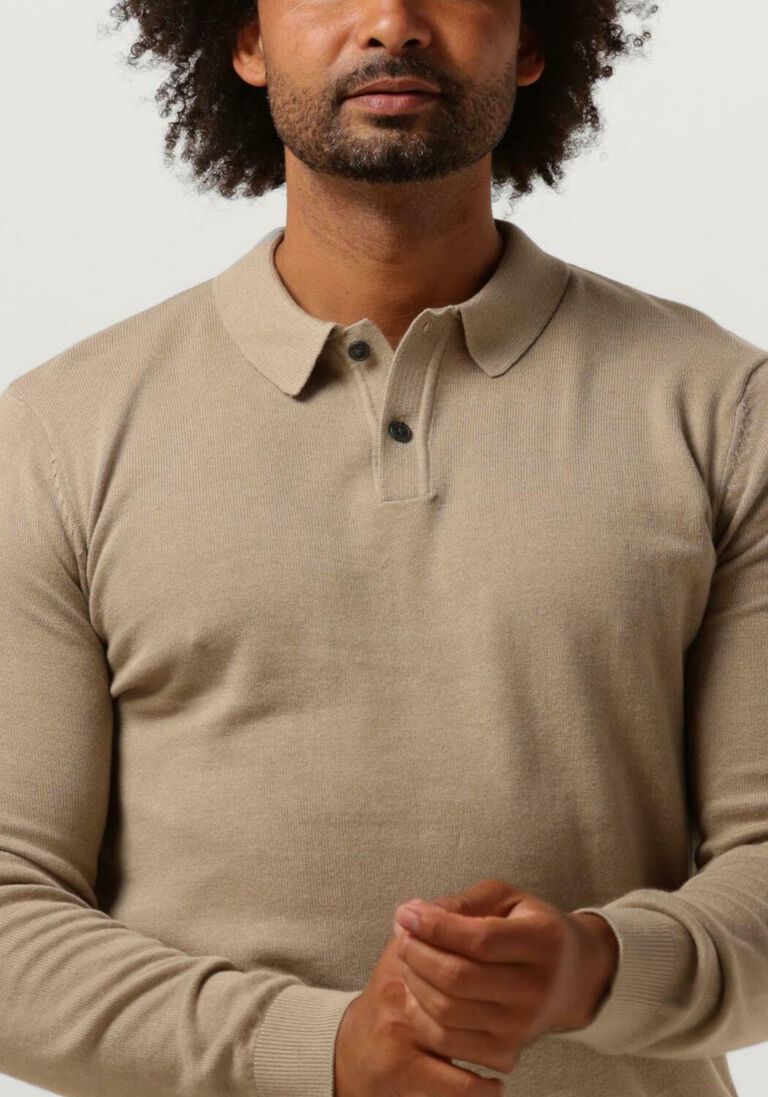 SELECTED HOMME zand selected homme trui slhreg-dan knit ls polo o