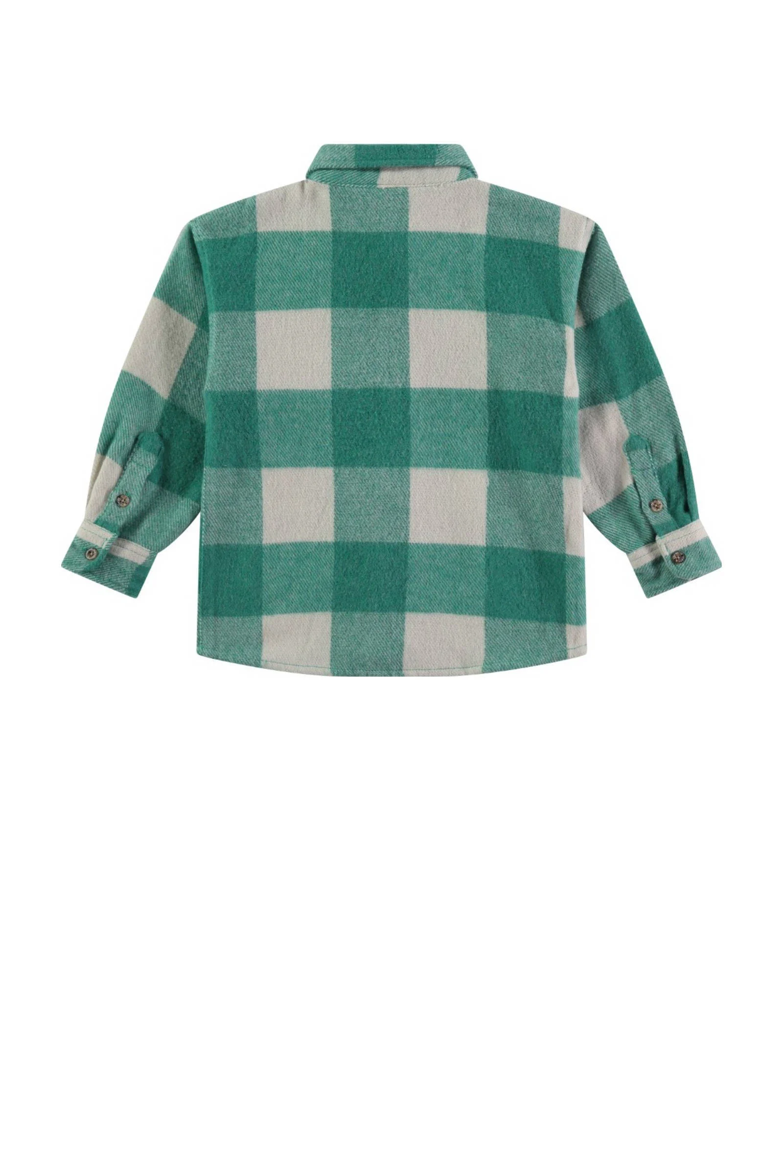 Stains&Stories geruit overhemd groen/offwhite