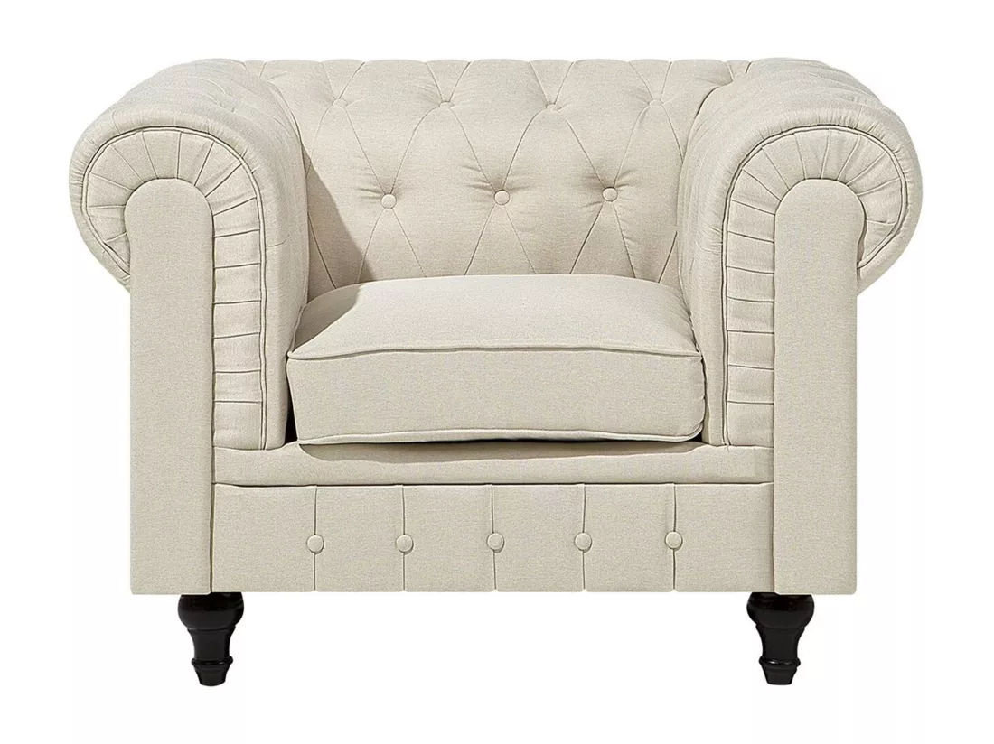 Fauteuil CHESTERFIELD Tissu Beige