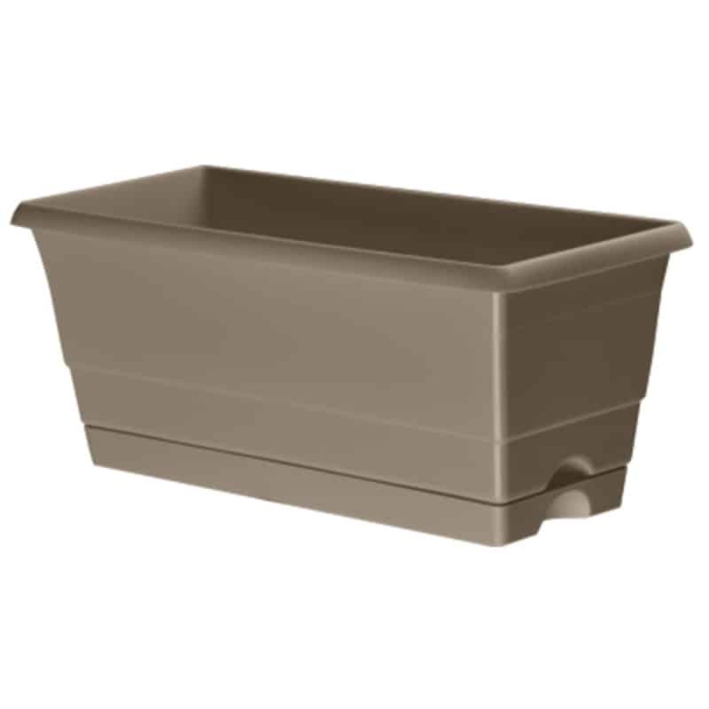Mini jardinière taupe 25 cm + réservoir