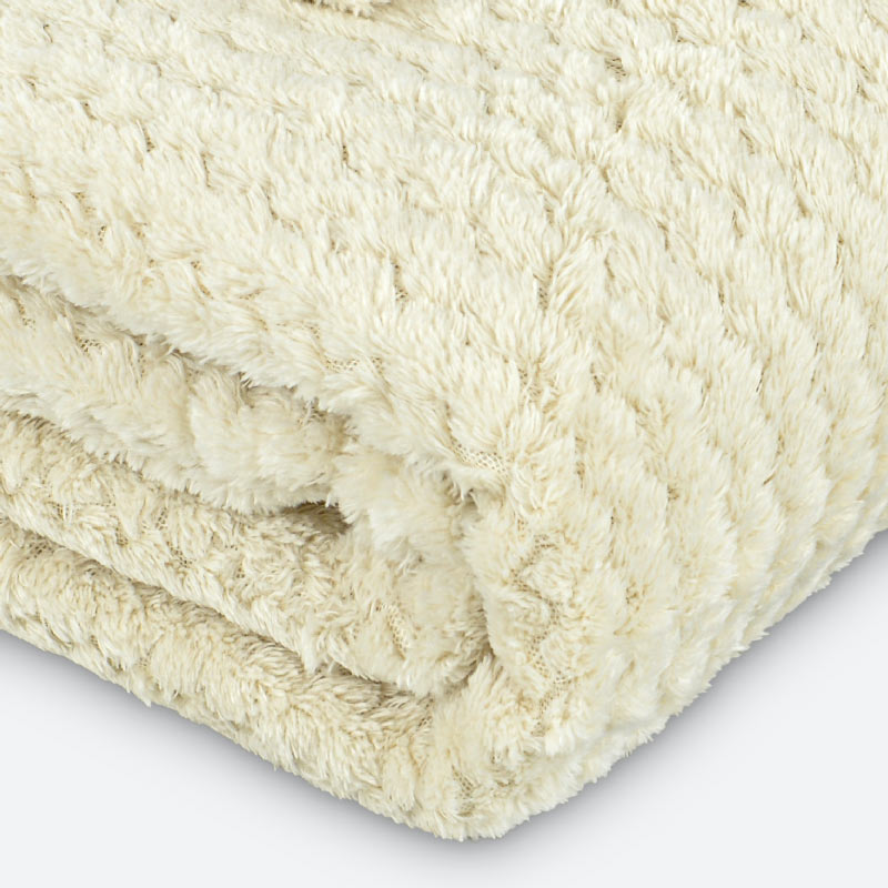 Plaid microfibre 'Zaggy' écru