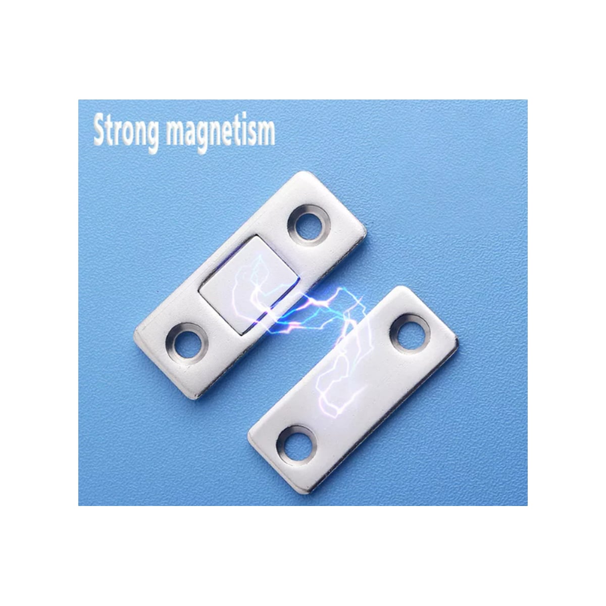 Magnetisk lås / usynlig magnetisk dørstopper, 2 stk. Sølv