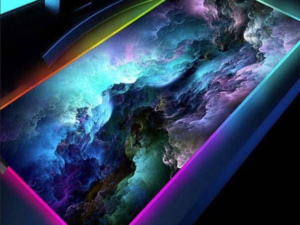 Gaming Musematte med RGB LED-lys - 80x30cm – Havbølger