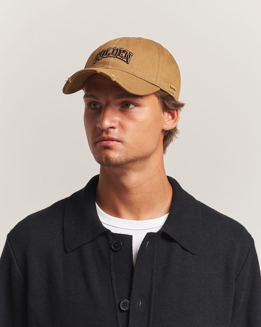 Golden Goose Embroidered Cotton Cap Beige