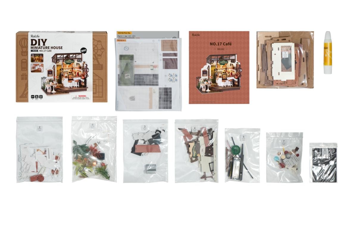 Bausatz Coffee Shop3D-Puzzle aus lasergeschnittenen Holzteilen