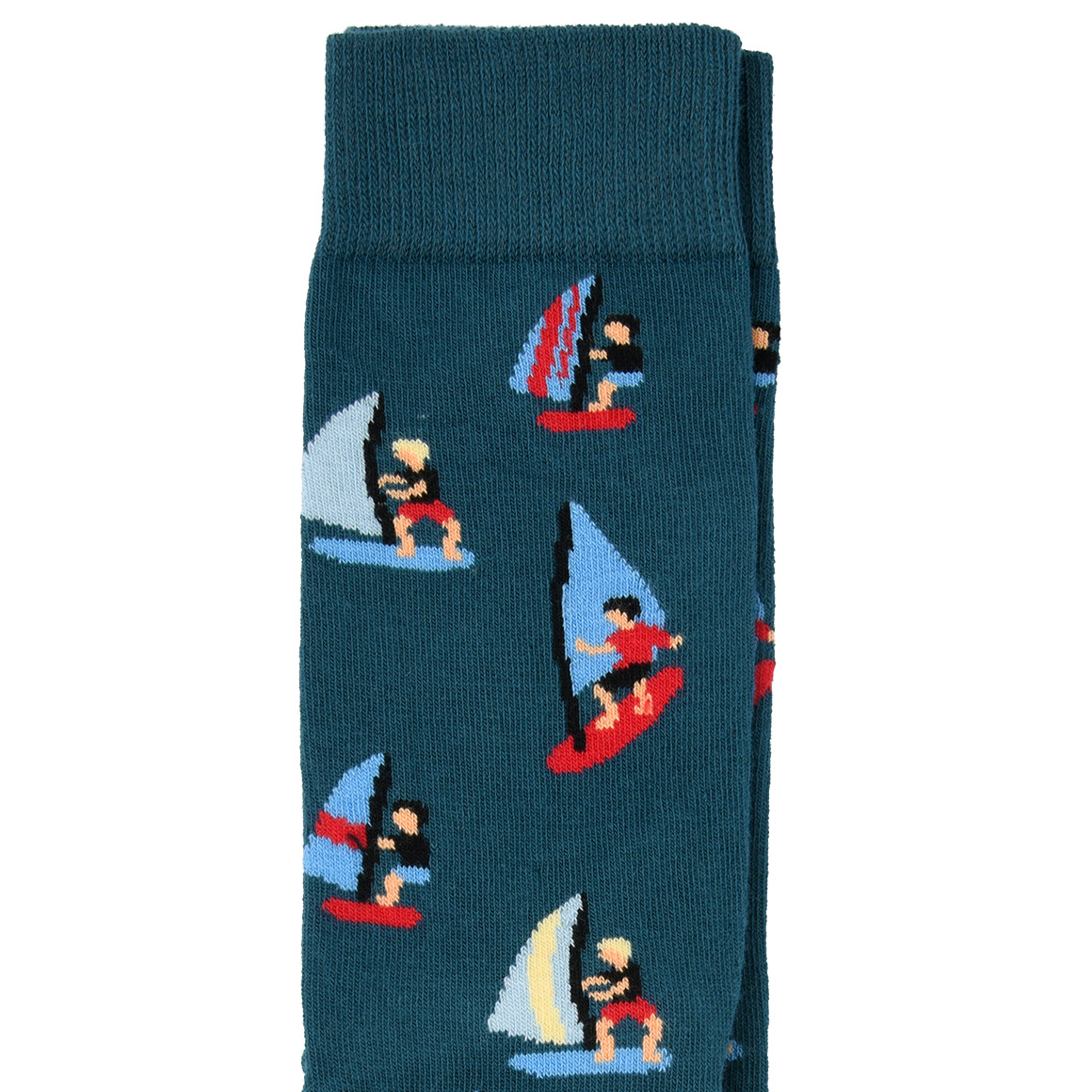 VanVaan 1 Paar Herren Socken mit Windsurf-Motiven petrol