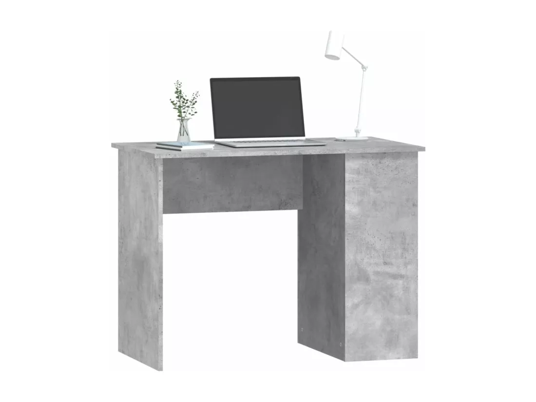 Bureau Gris béton 100x55x75 cm Bois d'ingénierie