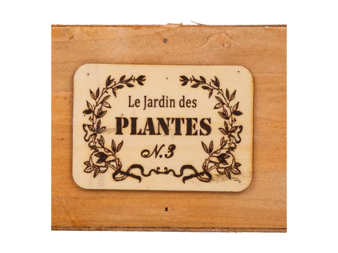 Panier porte-fleurs en bois marron 18x18x10/30h