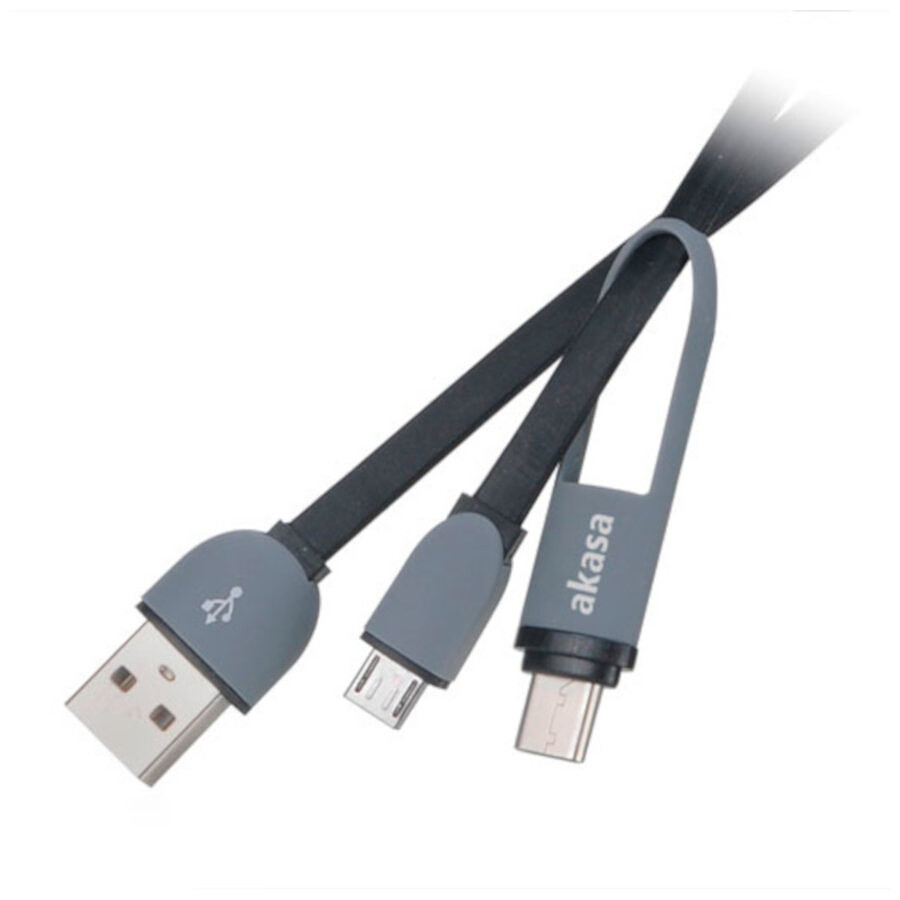 Akasa Câble 2-en-1 USB Type-C et Micro USB B vers USB 2.0 Type-A