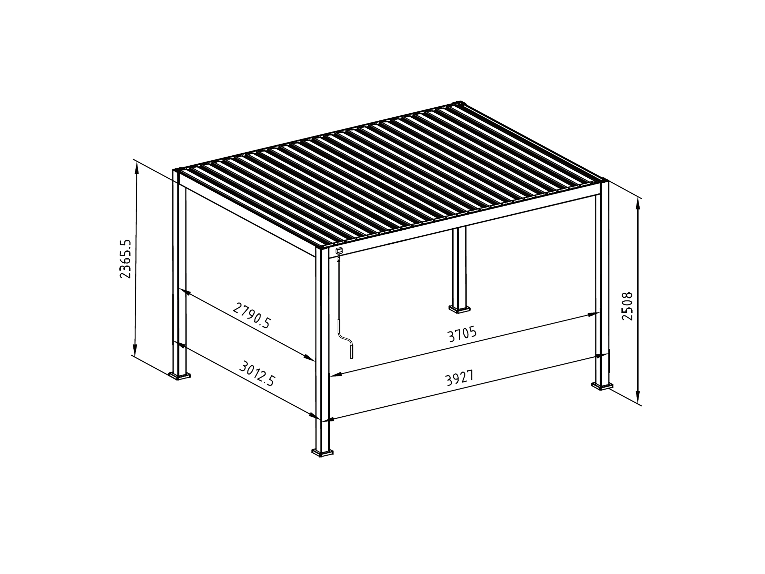 Mirador Deluxe 300 x 400 cm overkapping - grijs