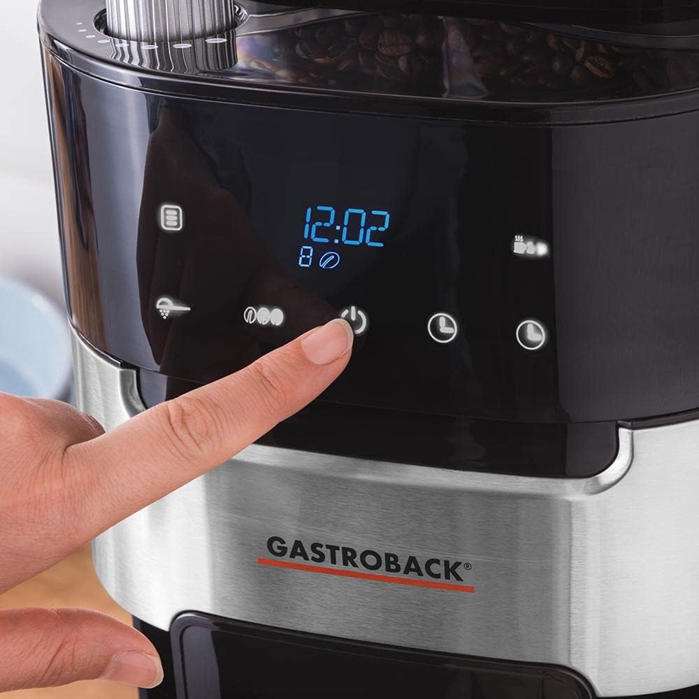GASTROBACK Kaffeemaschine Grind & Brew Pro Thermo, Silber, Schwarz