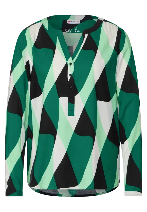 Viskose Bluse mit Print - fresh spring green