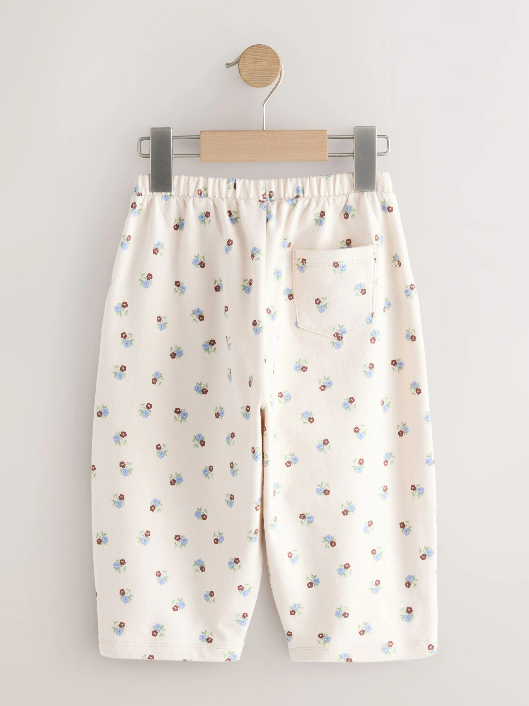 Ecru met fijne bloemenprint - Barrel Trousers (3mths-7yrs)