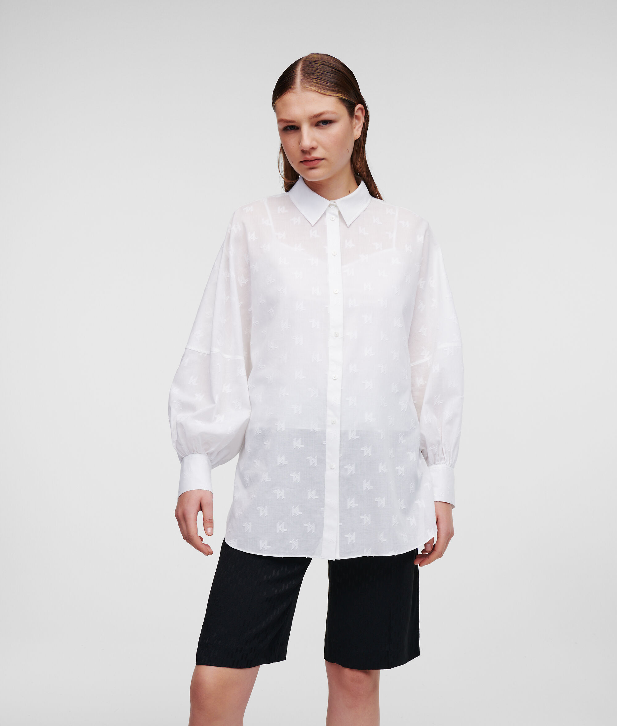 CHEMISE TRANSPARENTE KL MONOGRAM