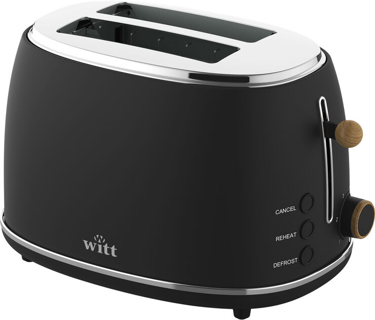 Witt WITT PREMIUM 2-SLICE TOASTER WOOD BLACK Black