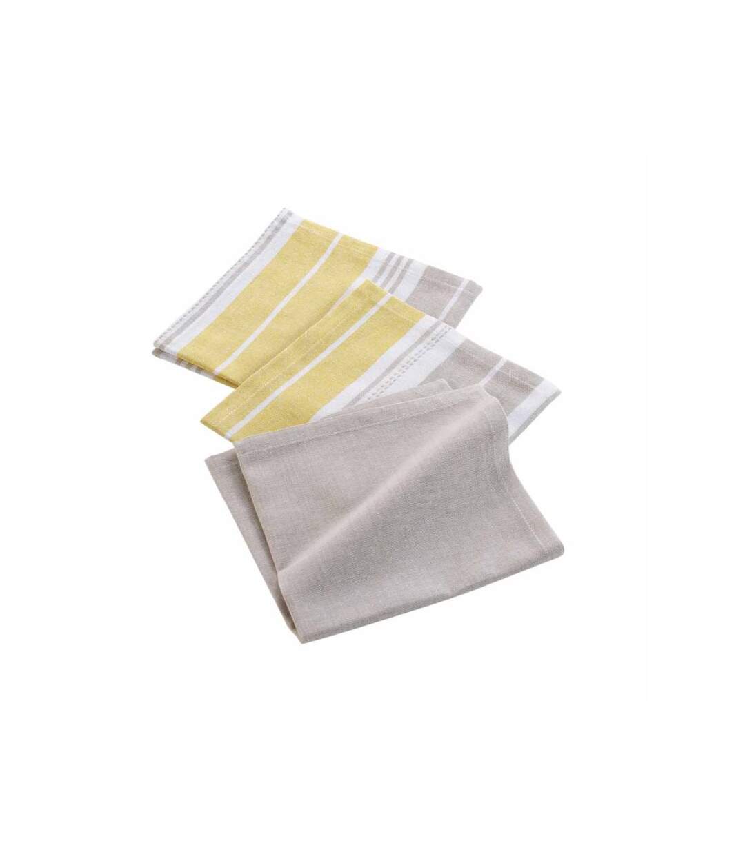 Lot de 3 Serviettes de Table Naturaline 40x40cm Jaune