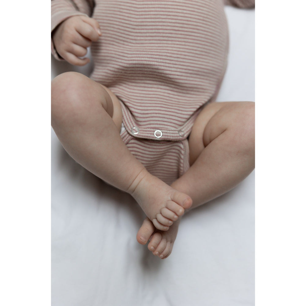 Køb Petit Piao Nostalgic Rose/Dark Off White PPDian Body L/S Fold Over Stripe NOOS