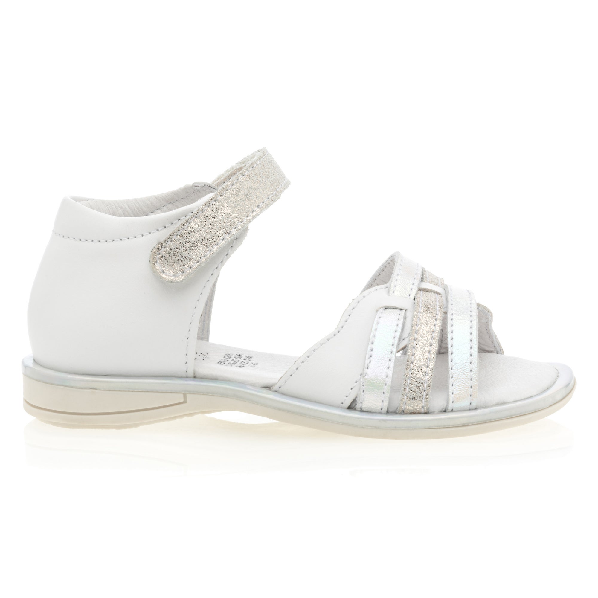 Nu-pieds Fille en cuir blanc