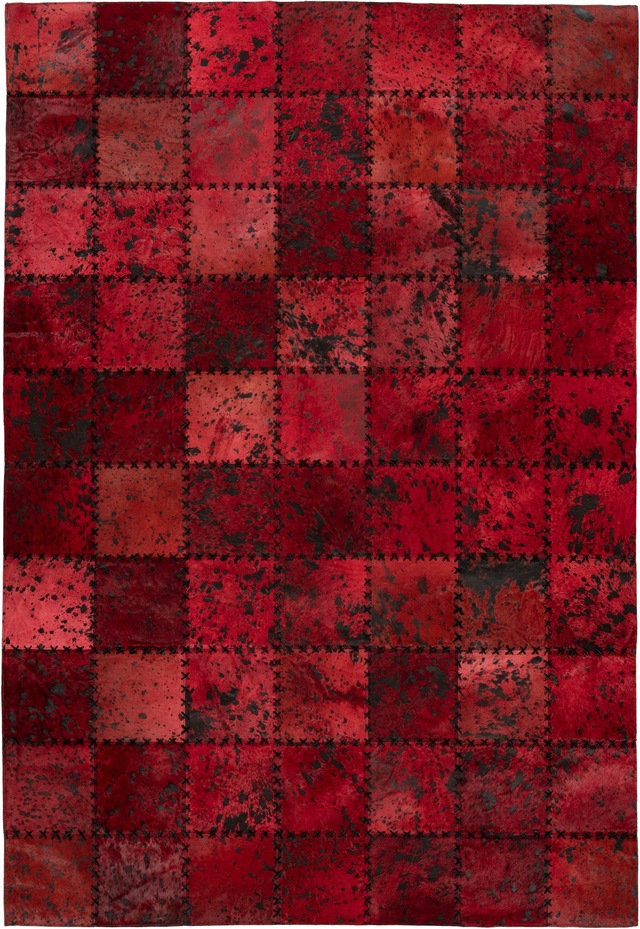 calo-deluxe Fellteppich »Rankel 205 Lederteppich« rechteckig 5 mm Höhe farbige Patchwork Unikate, echtes Rinderfell, Wohnzimmer