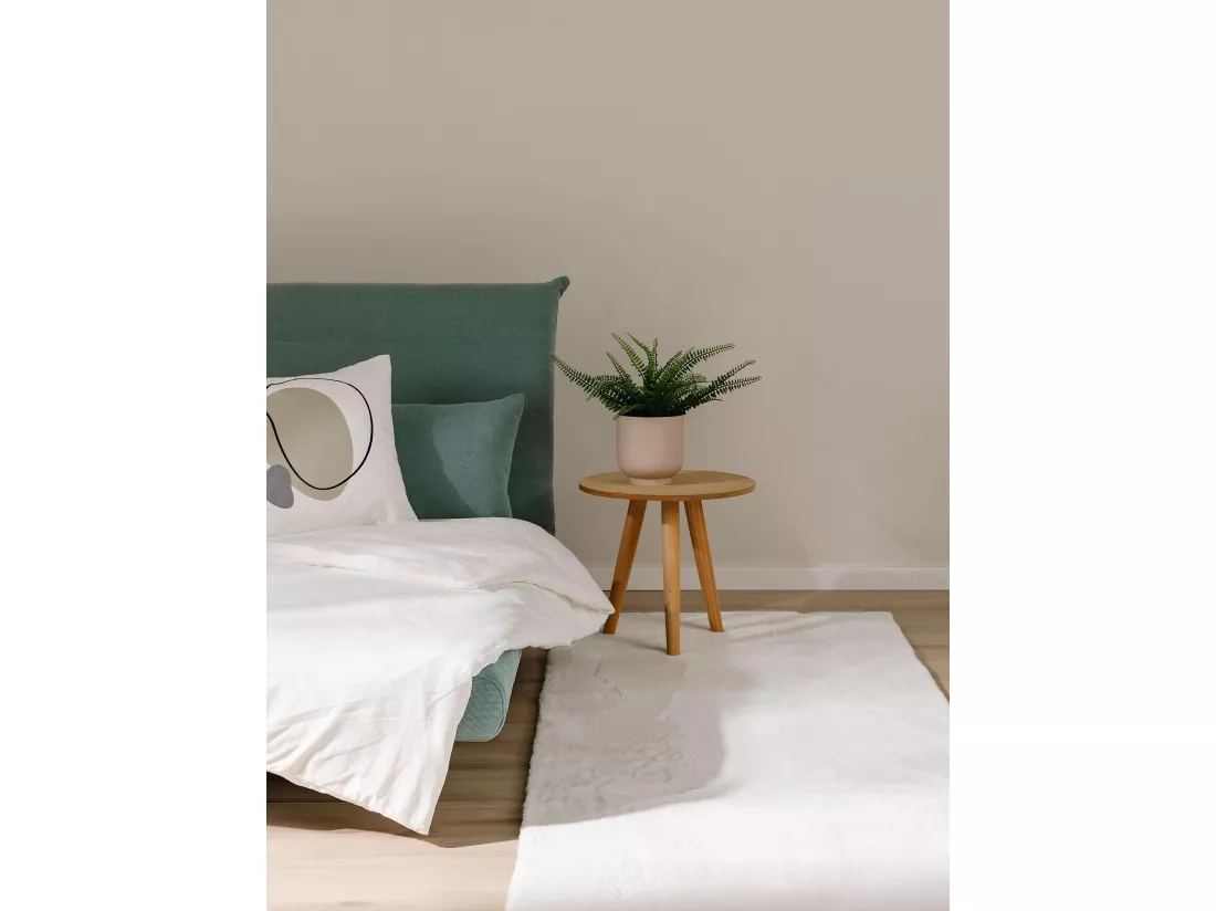Tapis en fausse fourrure Furry Crème 80x250 cm