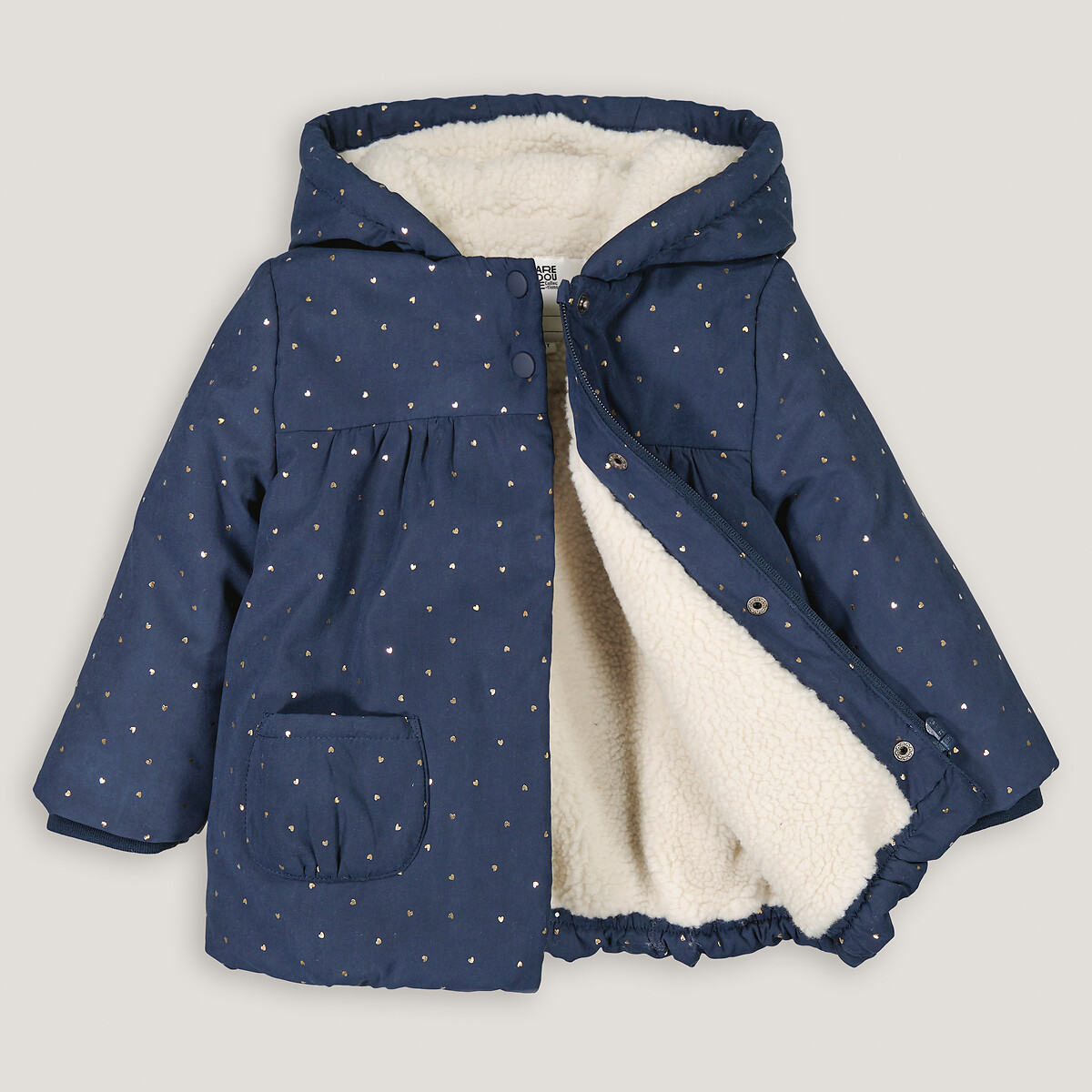 COLEÇÕES LA REDOUTE<br>Parka quente com capuz, estampa de coração