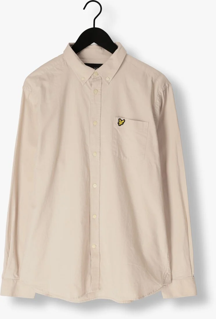 LYLE & SCOTT beige lyle & scott casual overhemd cotton linen button down shirt