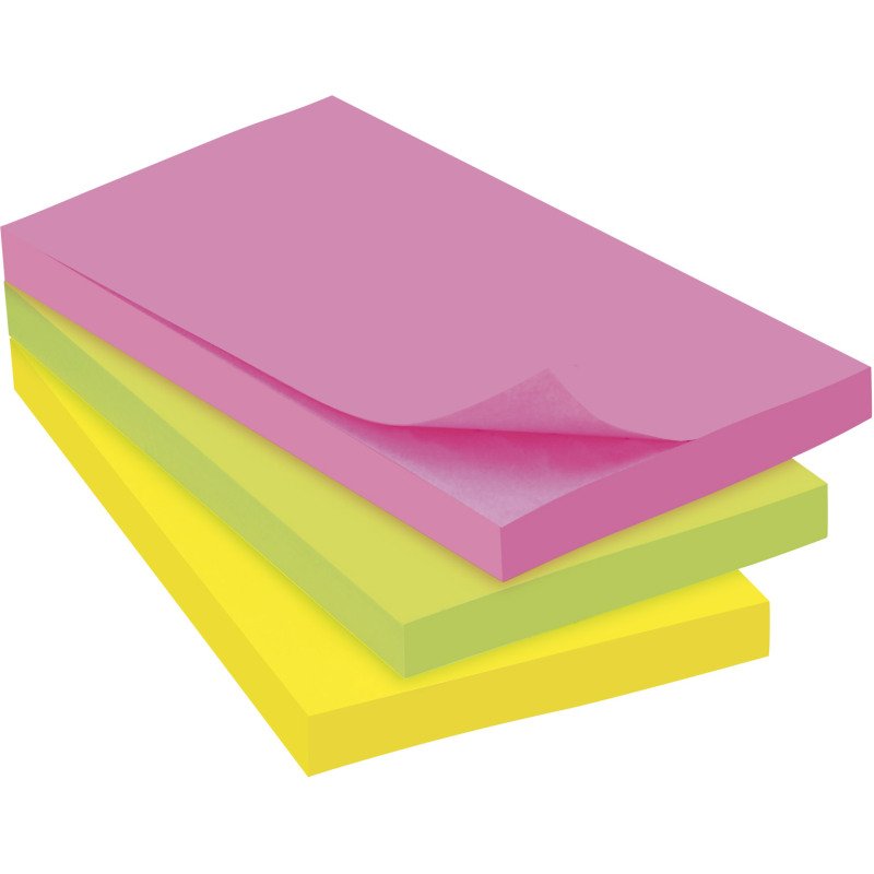 Notes repositionnables couleurs assorties Bruneau - bloc de 80 ou 100 feuilles