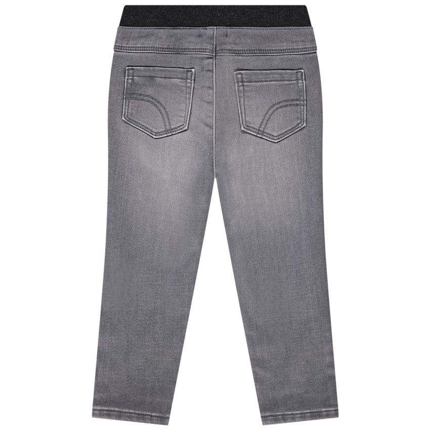Pantalon effet jean uni pour bébé garçon - Gris chiné