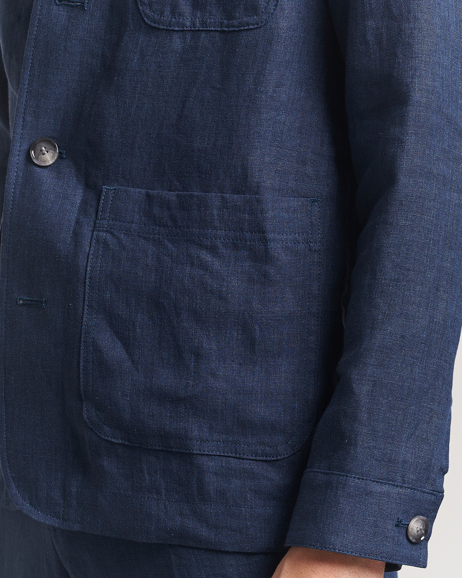 BOSS BLACK Carper Linen Shirt Jacket Dark Blue