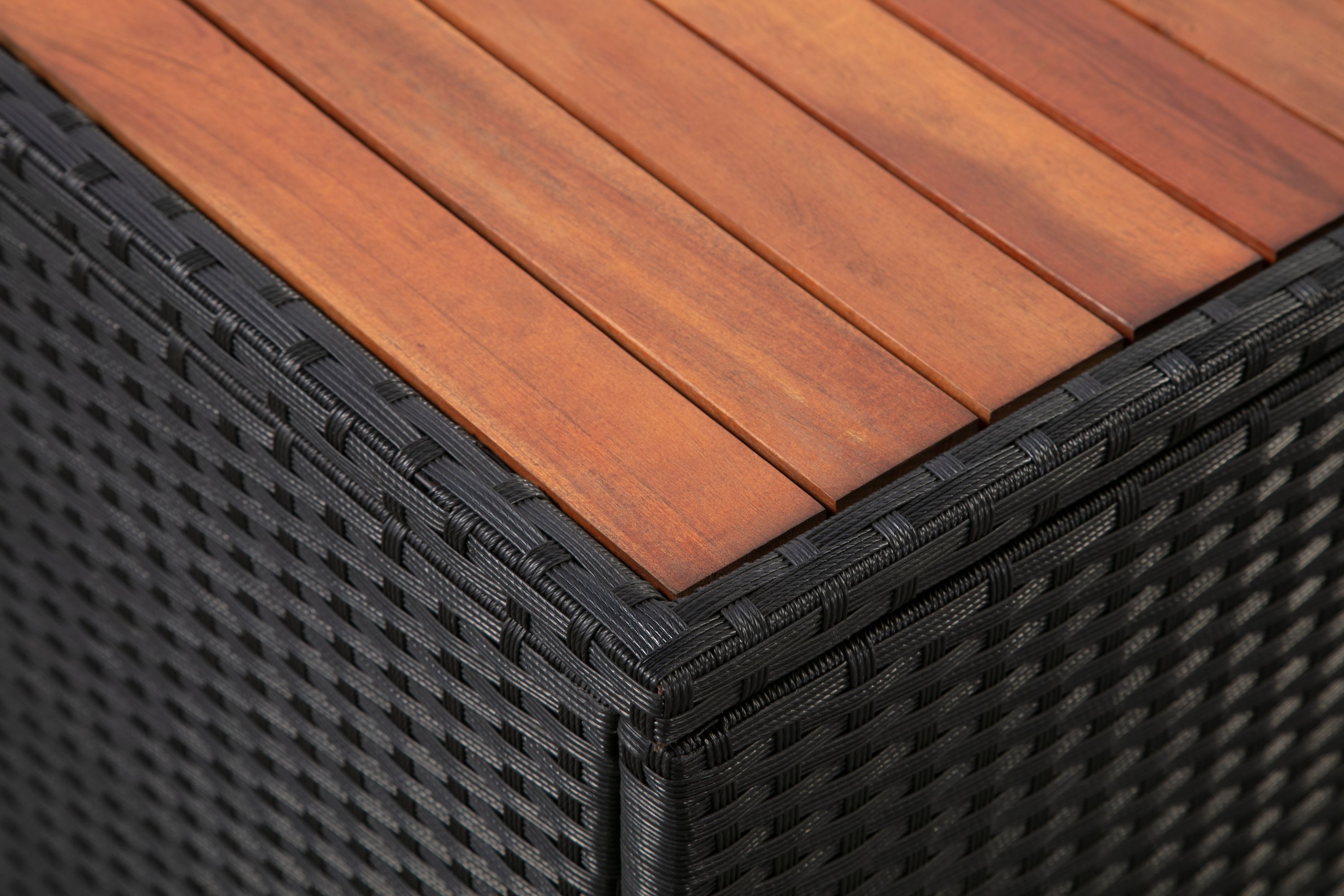 Rattanlounge SENJA schwarz/beige