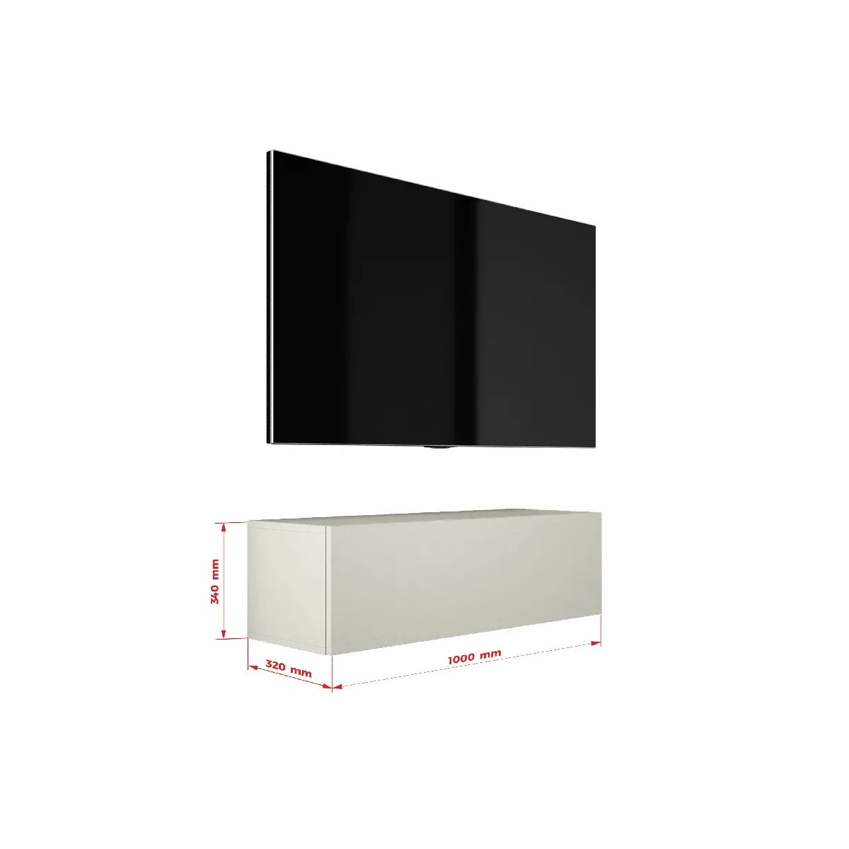 3xeliving Meuble TV Suspendu Cachemire