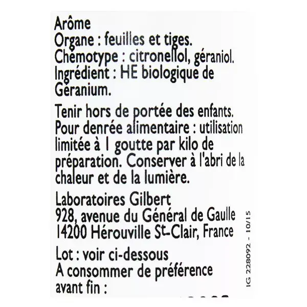 Le Comptoir Aroma Óleo Essencial de Gerânio Orgânico 5ml