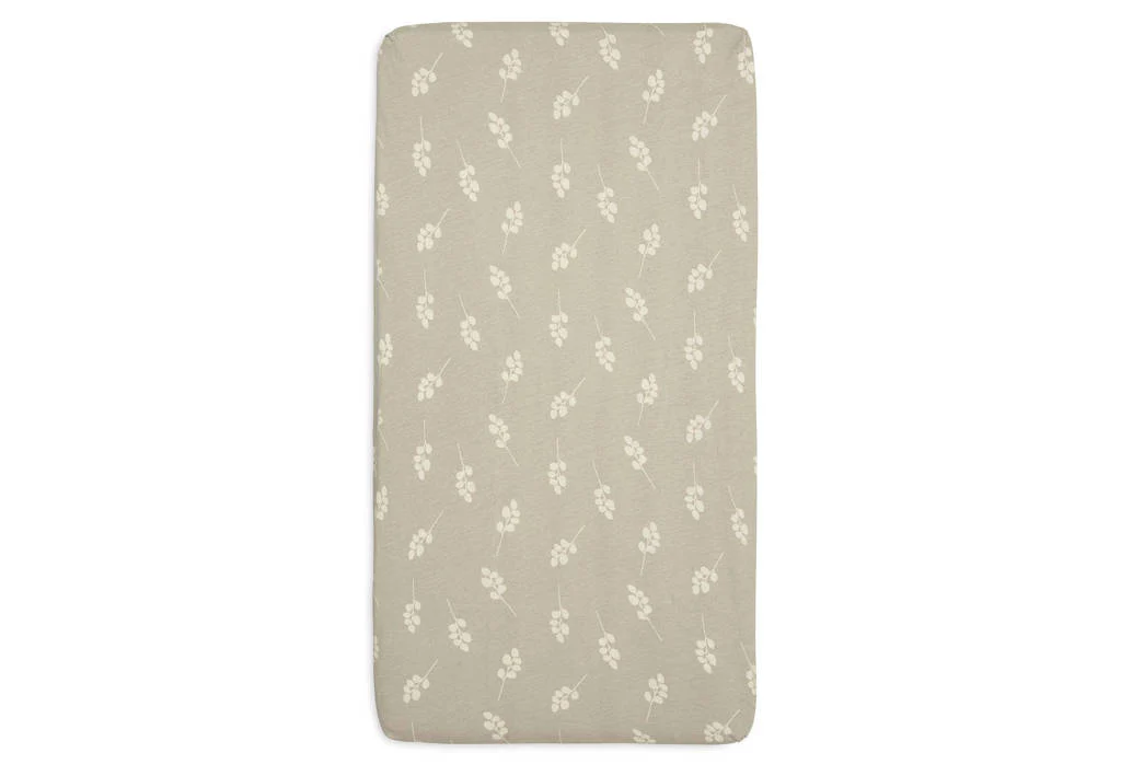 katoenen jersey ledikant hoeslaken 60x120cm Twig - Olive Green
