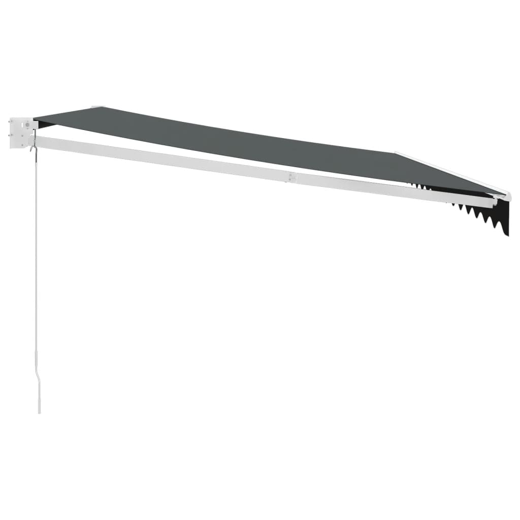 Auvent rétractable anthracite 4,5x3 m tissu et aluminium
