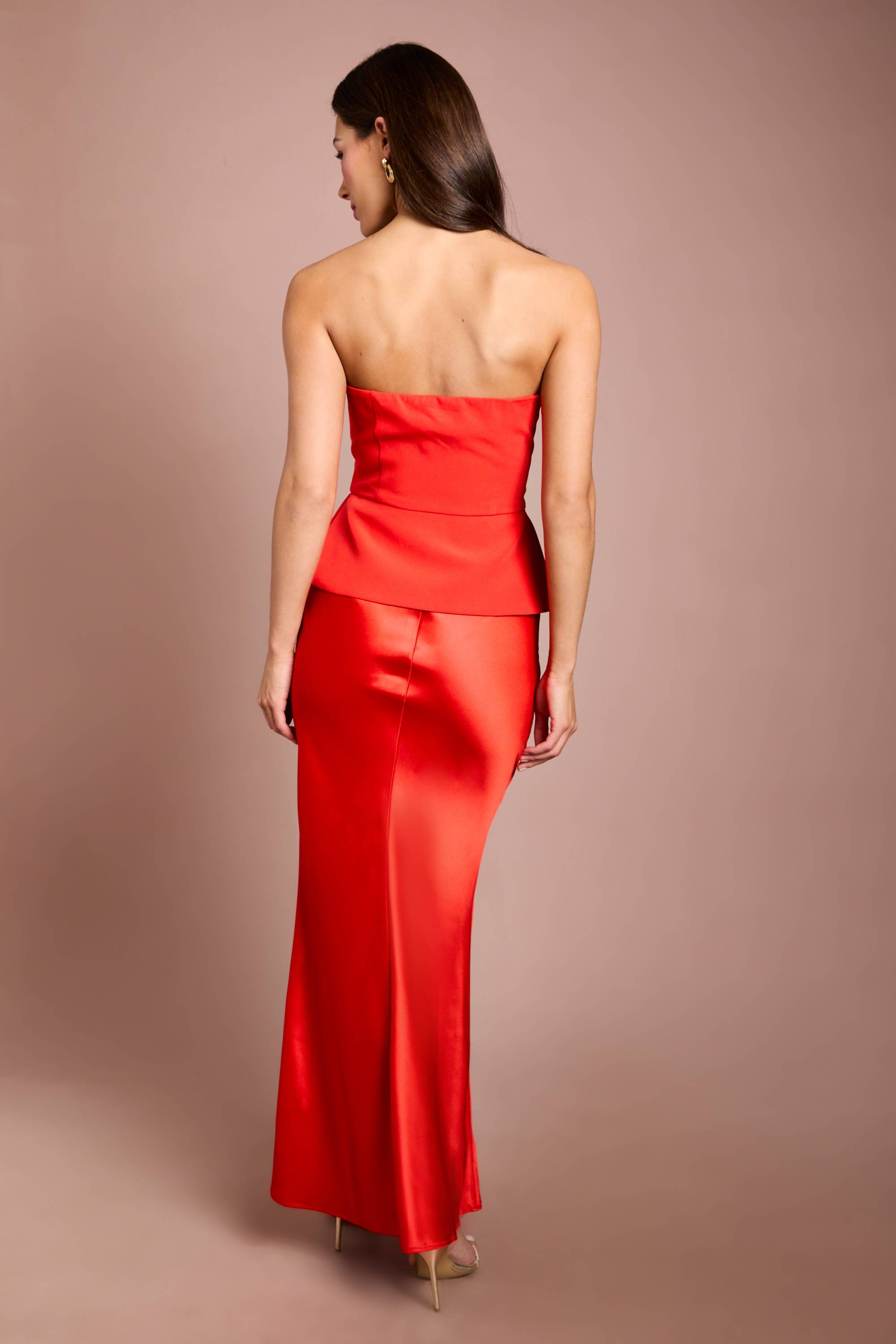 Coast Robe Longue Bandeau En Crêpe Satiné Maxi