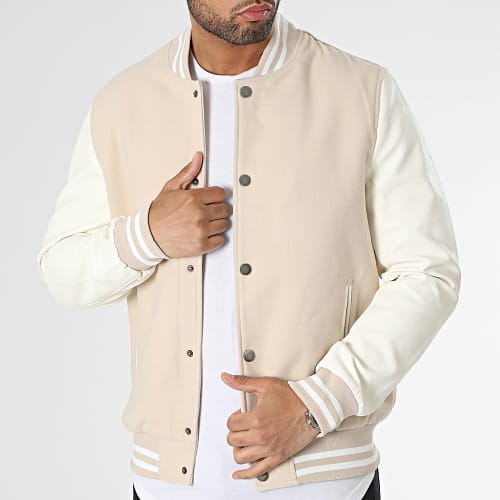 Veste Teddy QQ675 Beige Blanc