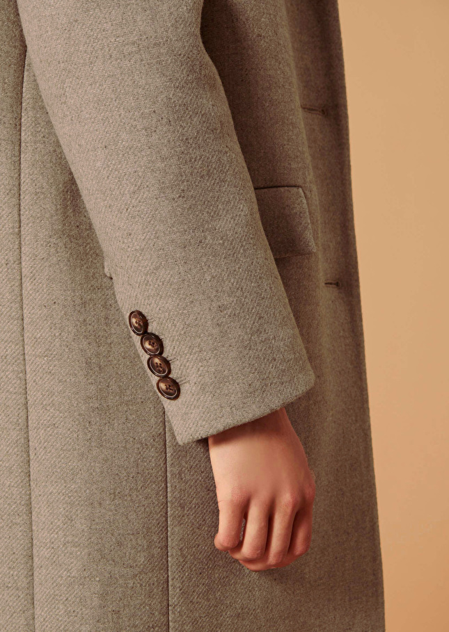 Manteau Mattiebeige en drap caban