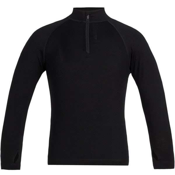 T-shirt thermique ICEBREAKER 260 TECH LS HALF ZIP KIDS BLACK