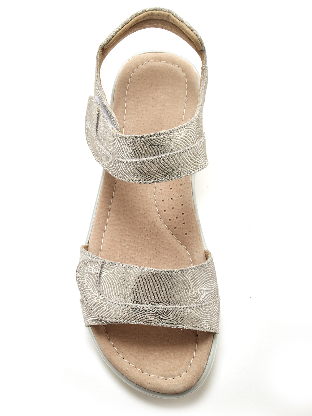Sandales à scratchs cuir motifs irisés
