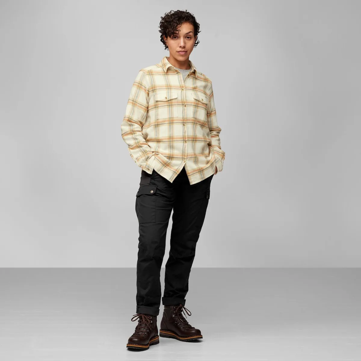 Fjällräven Övik Heavy Flannel Shirt W Indigo Blue-Dark Navy